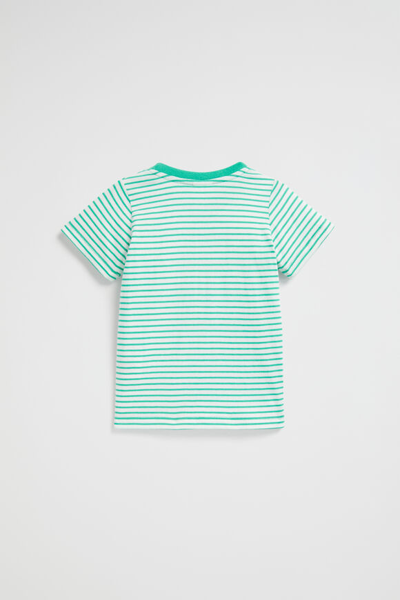Core Logo Tee  Jade Green Stripe  hi-res