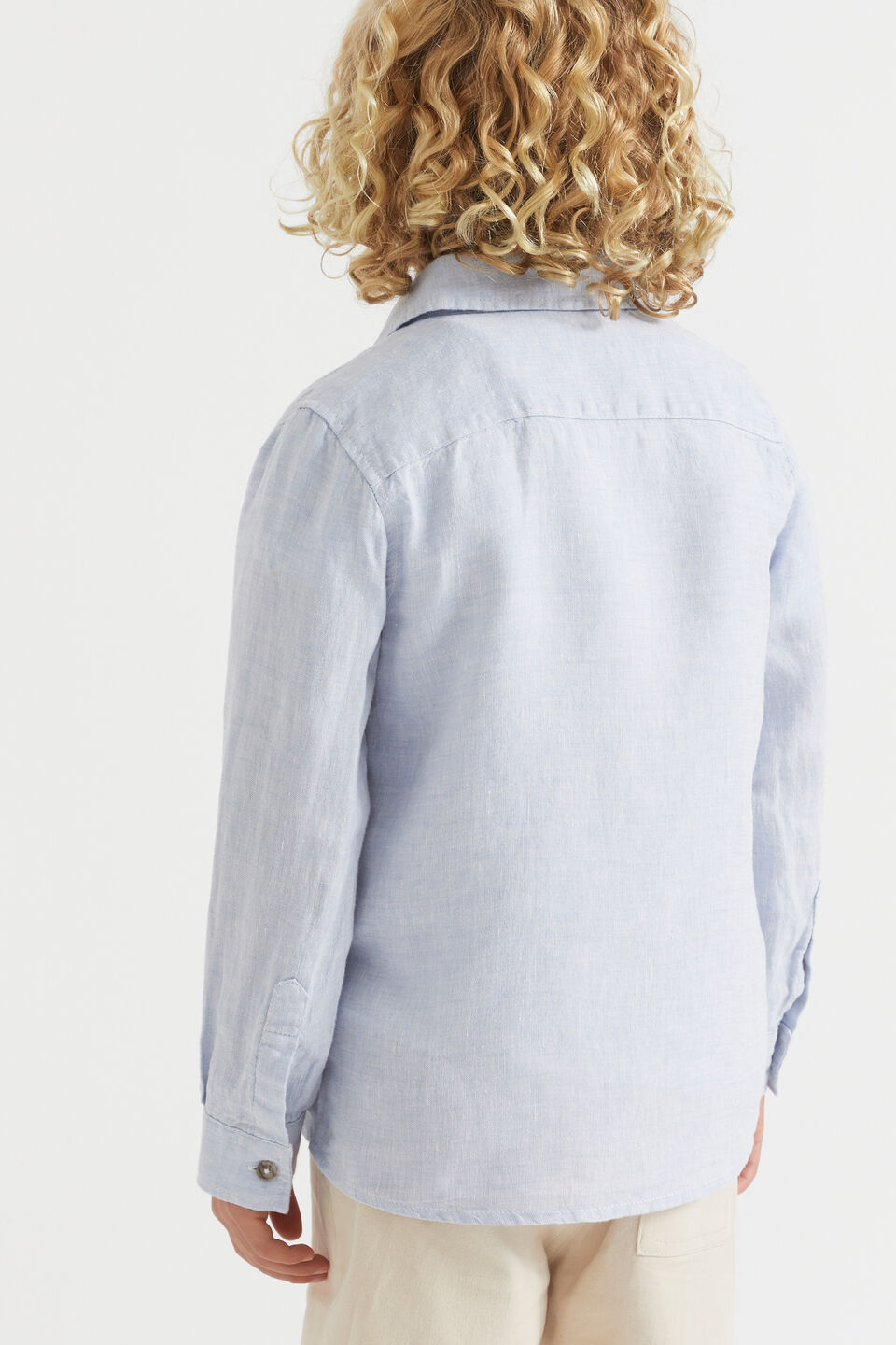 Linen Shirt  Powder Blue  hi-res