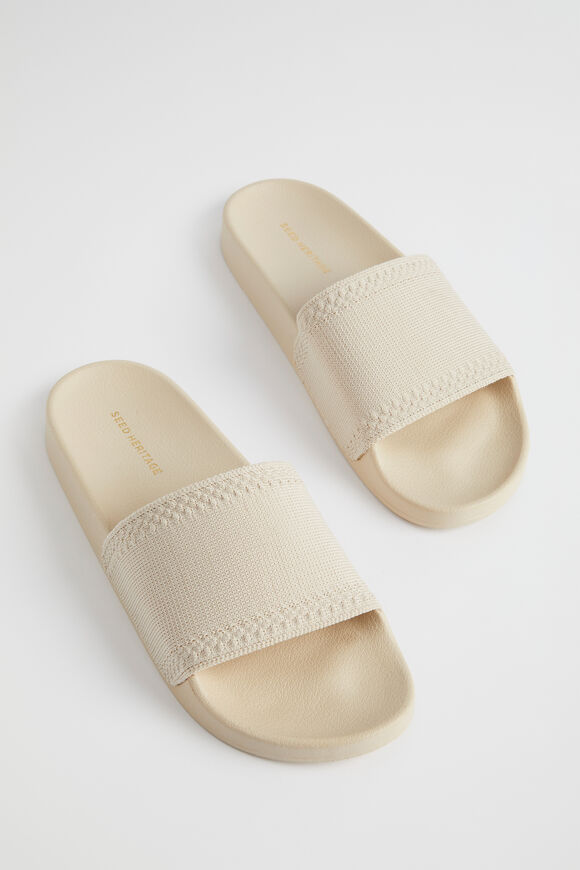 Seed Knit Pool Slide  Sand  hi-res