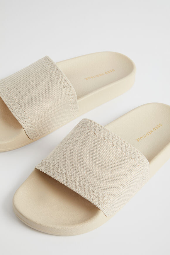 Seed Knit Pool Slide  Sand  hi-res