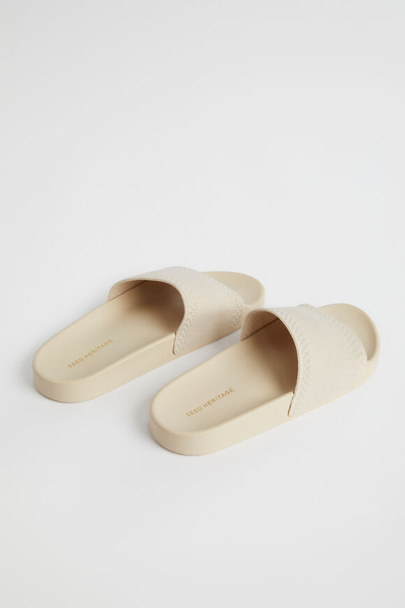 Seed Knit Pool Slide  Sand  hi-res