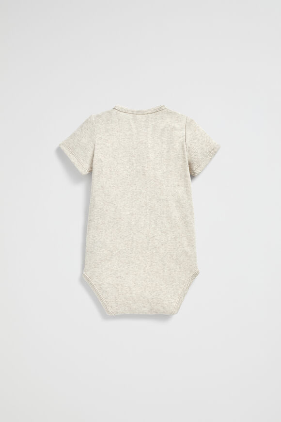 Logo Rib Bodysuit  Oat Marle  hi-res