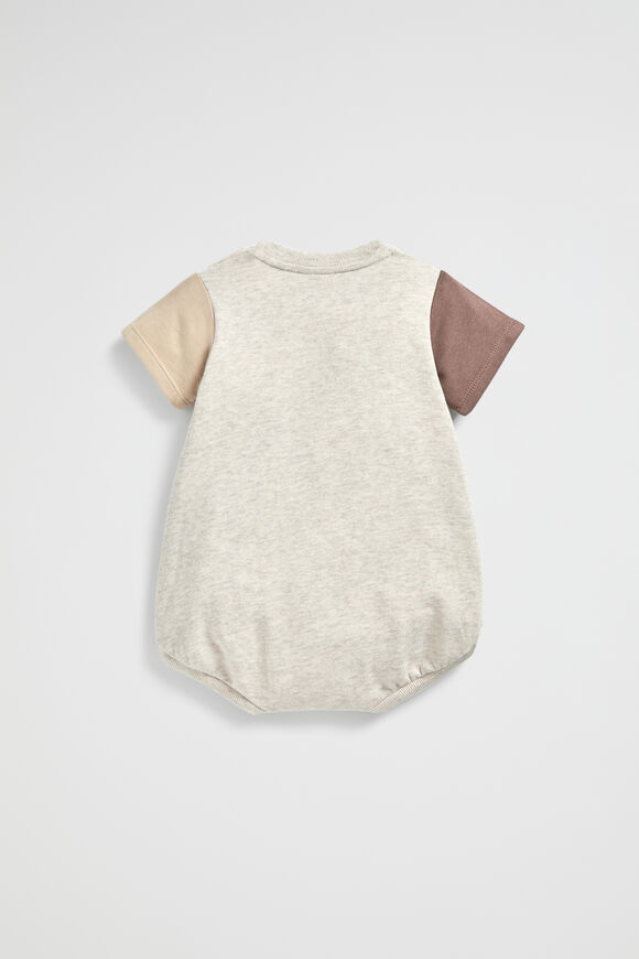 Spliced Tee Romper  Oat Marle  hi-res