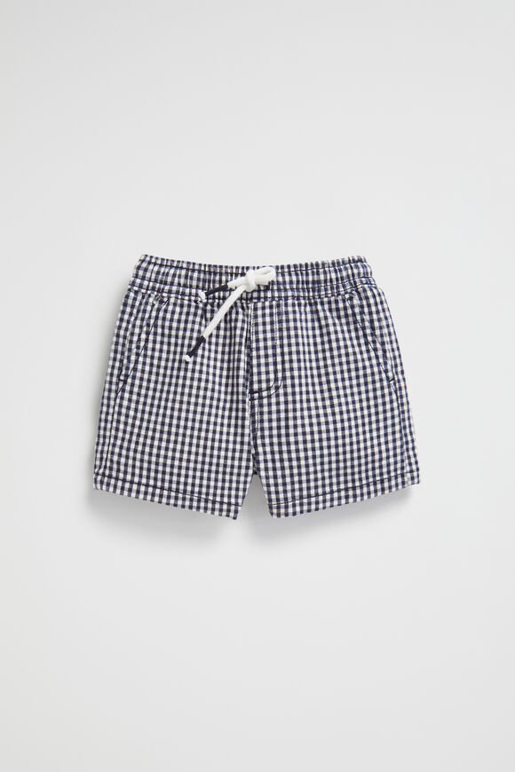 Core Logo Short  Midnight Gingham  hi-res