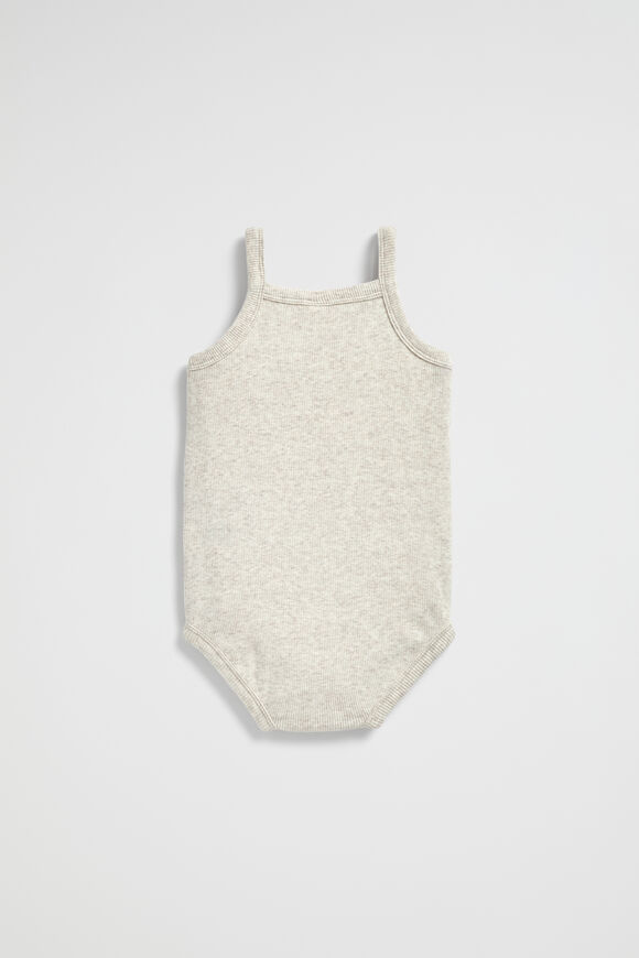 Rib Tank Bodysuit  Oat Marle  hi-res