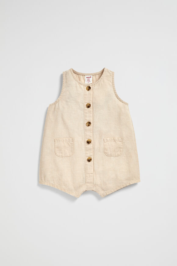 Linen Romper  Oat  hi-res