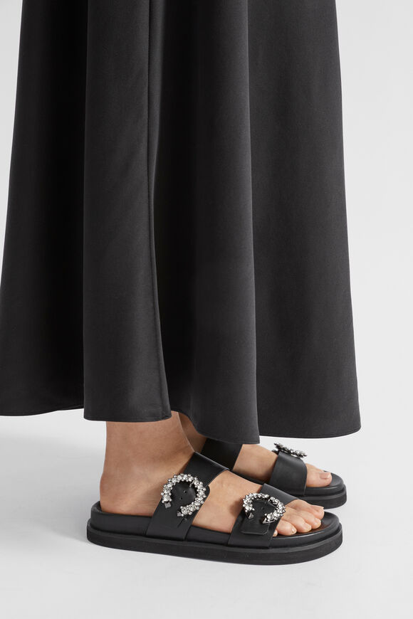 Romy Diamante Buckle Slide  Black  hi-res