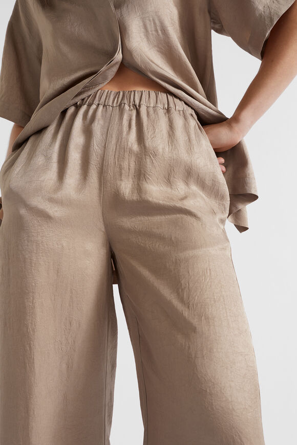 Satin Wide Leg Trouser  Cookie  hi-res
