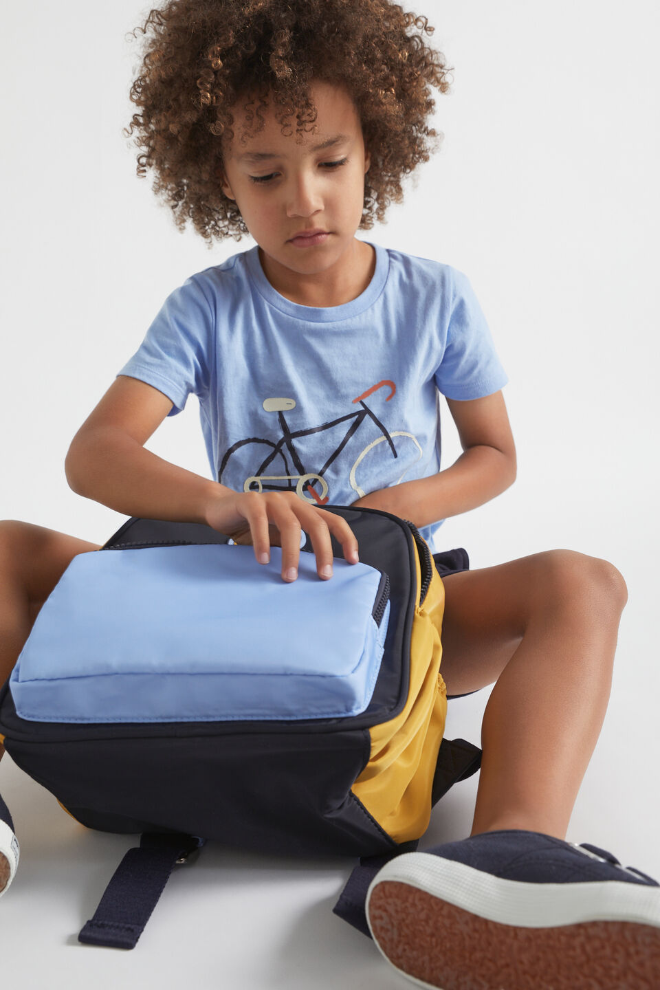 Colour Block Initial Backpack  E