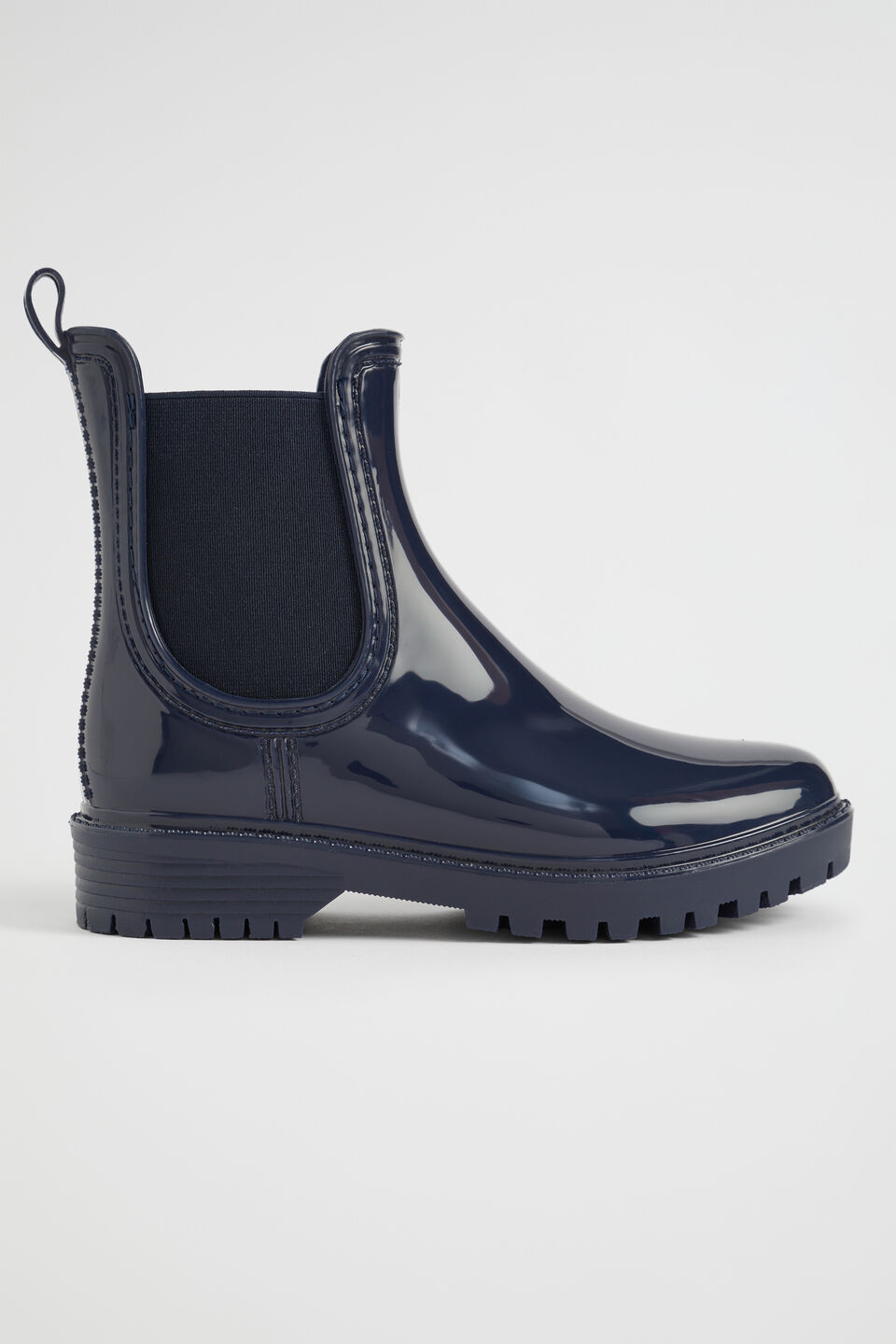 Gusset Shiny Gumboot  Navy