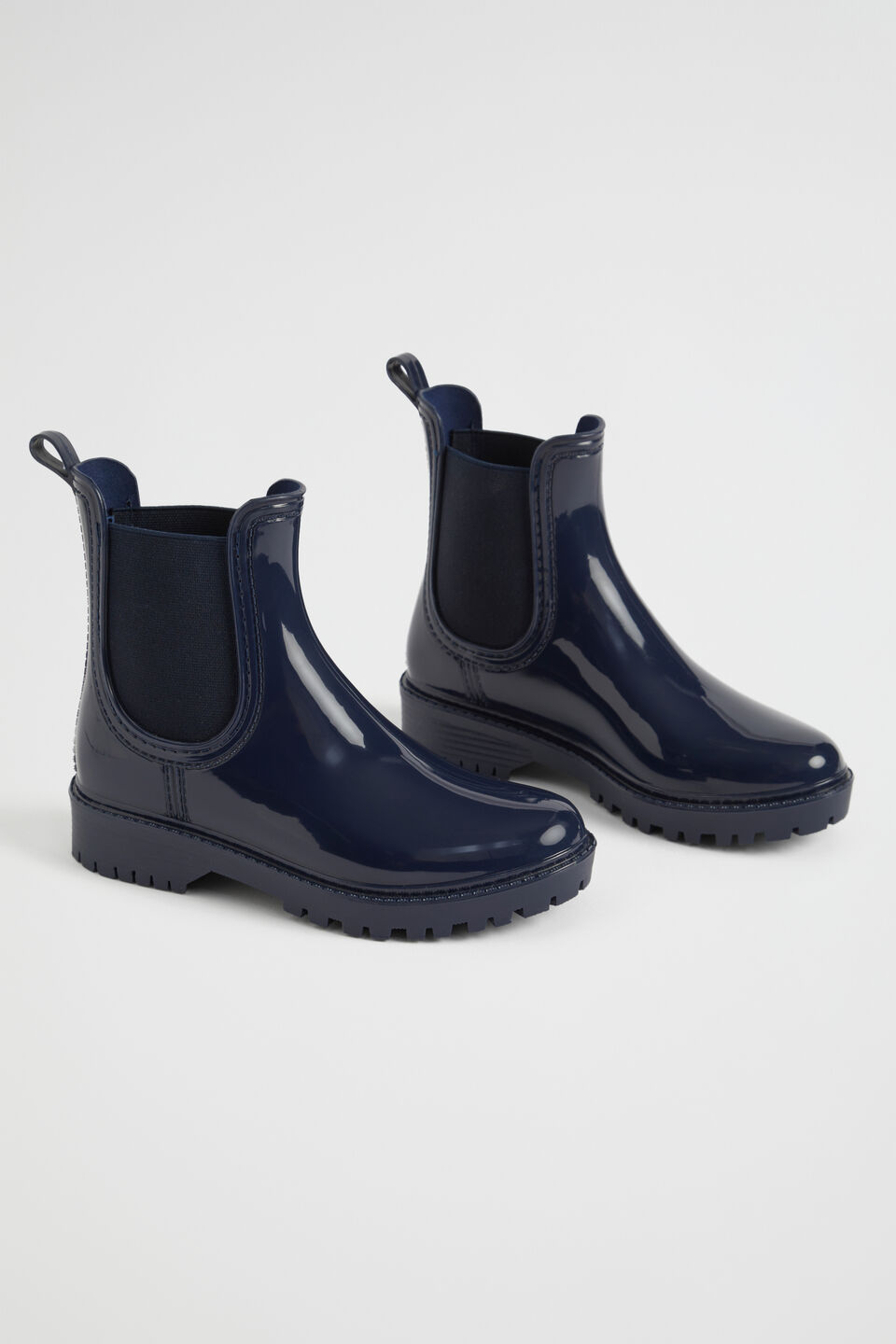 Gusset Shiny Gumboot  Navy