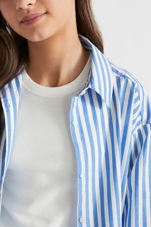 Stripe Overshirt  Azure Blue  hi-res