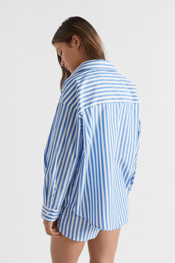 Stripe Overshirt  Azure Blue  hi-res