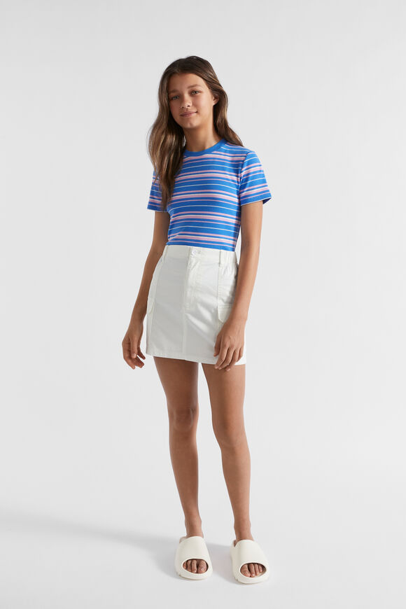 Rib Stripe Tee  Azure Blue  hi-res