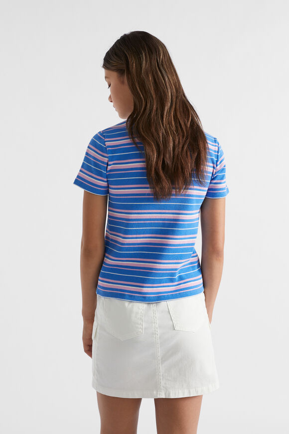 Rib Stripe Tee  Azure Blue  hi-res