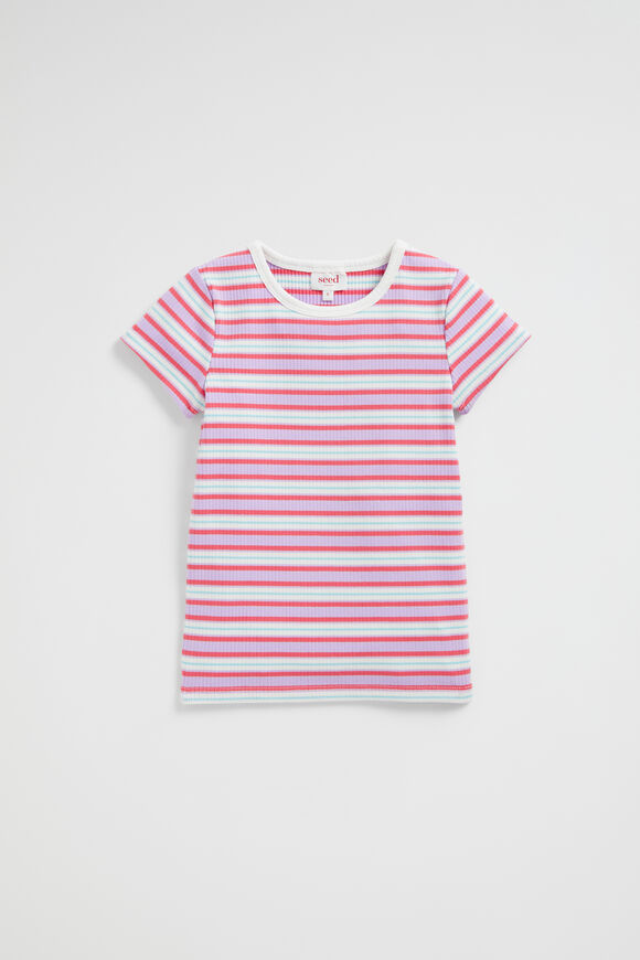 Stripe Rib Tee  Wild Berry  hi-res