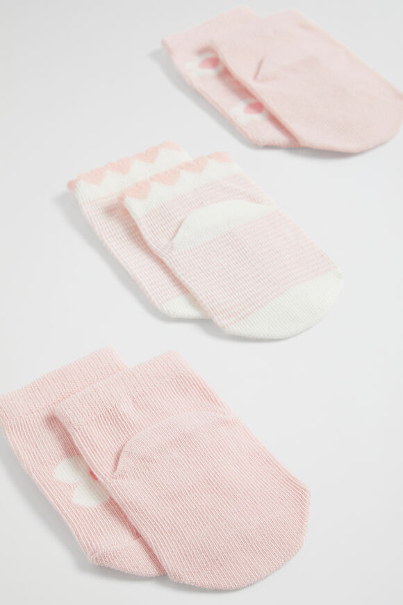 Daisy Sock 3 Pack  Dusty Rose  hi-res
