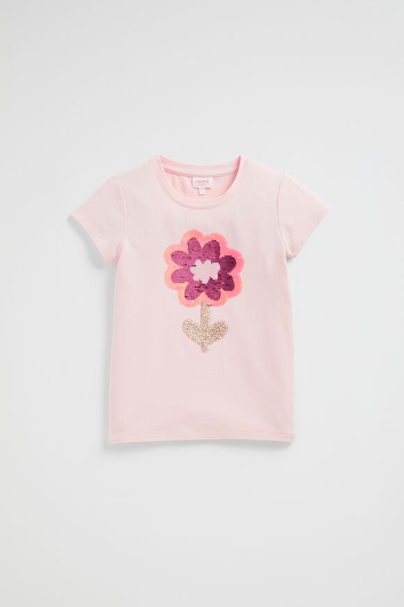 Multi Daisy Sequin Tee  Dusty Rose  hi-res