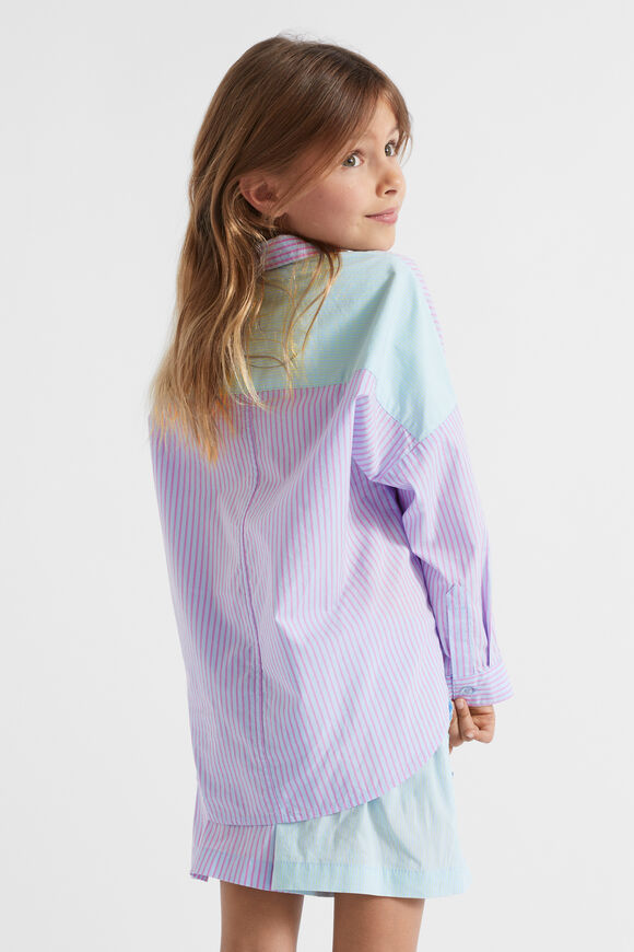 Poplin Stripe Shirt  Baby Blue  hi-res