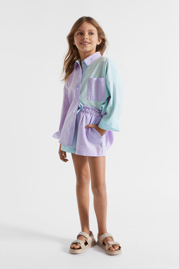Poplin Stripe Shirt  Baby Blue  hi-res