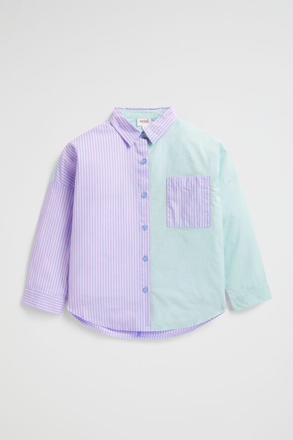 Poplin Stripe Shirt  Baby Blue  hi-res