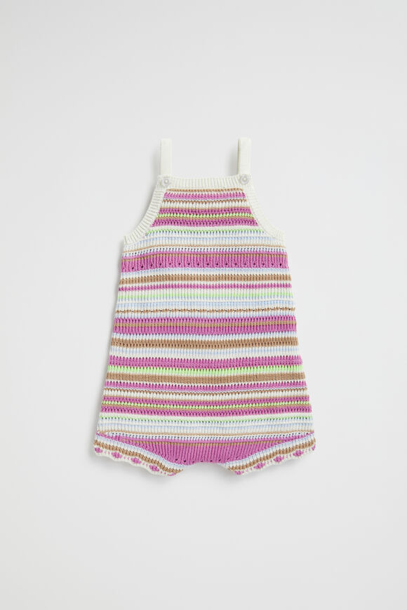 Crochet Knit Romper  Multi  hi-res