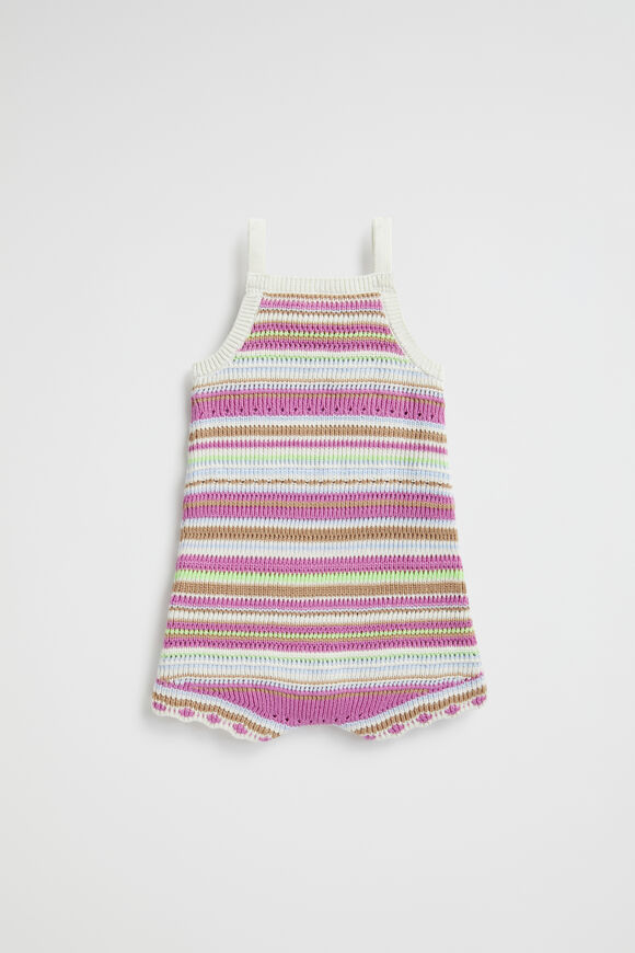 Crochet Knit Romper  Multi  hi-res