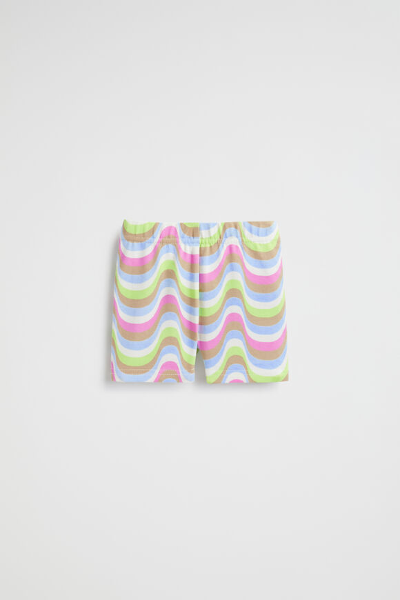 Wavy Print Bike Short  Baby Blue  hi-res