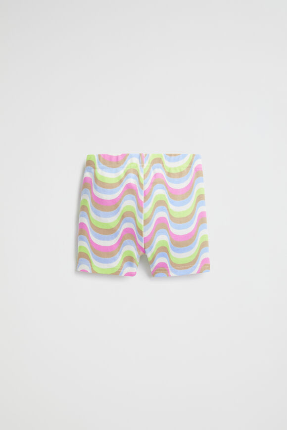Wavy Print Bike Short  Baby Blue  hi-res