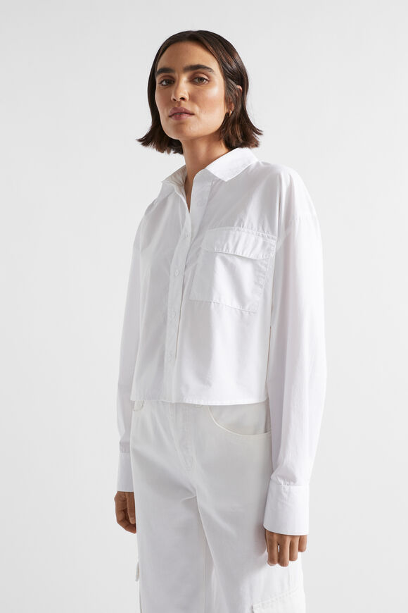 Cargo Poplin Shirt  Whisper White  hi-res