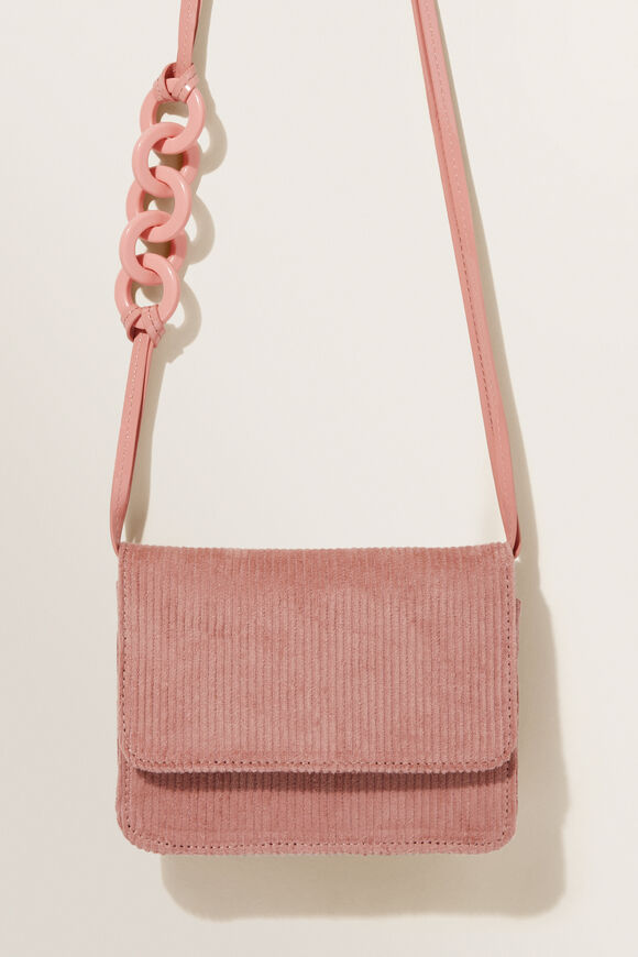 Corduroy Cross Body Bag  Rose Pink  hi-res