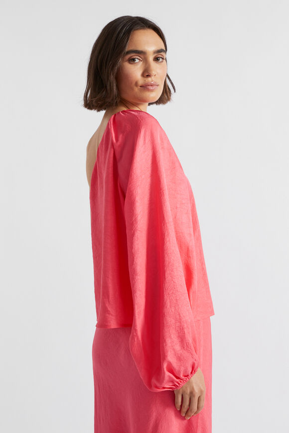 Satin One Shoulder Top  Wild Berry  hi-res