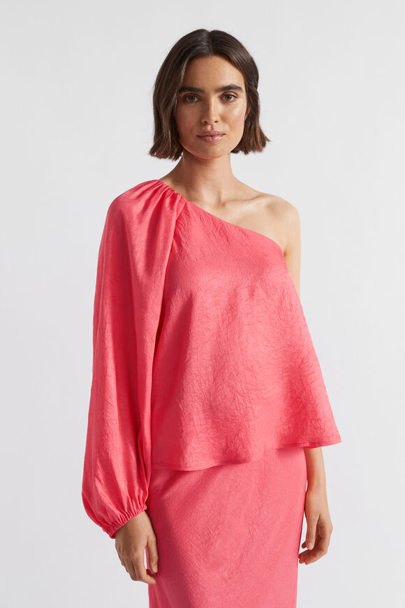 Satin One Shoulder Top  Wild Berry  hi-res