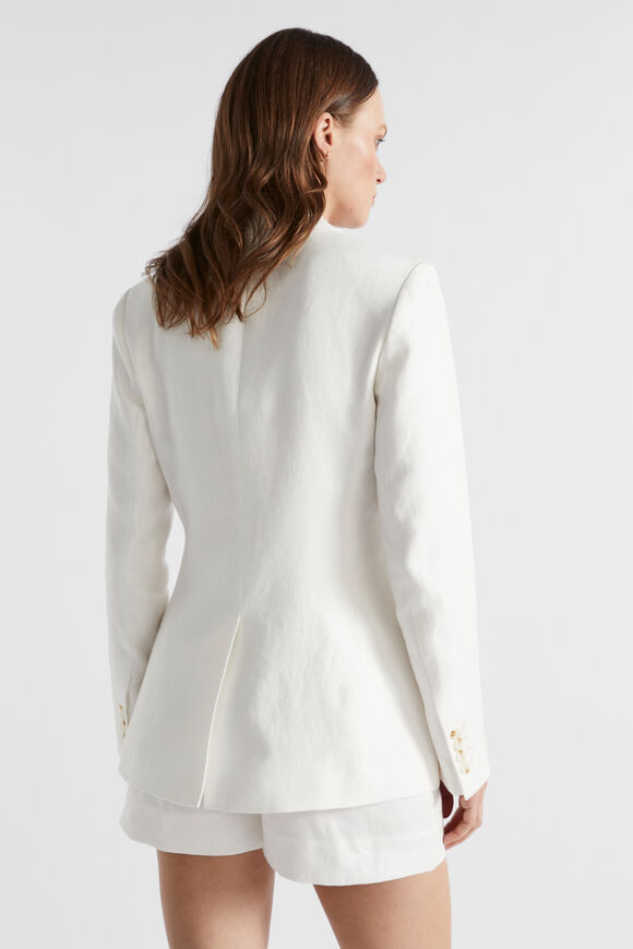Linen Structured Blazer  Cloud Cream  hi-res