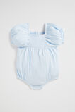 Textured Cotton Romper  Baby Blue  hi-res