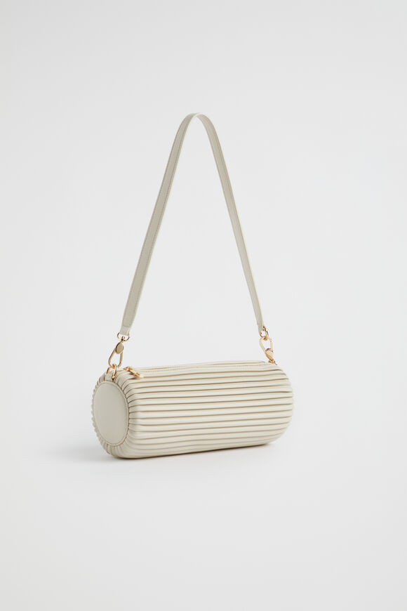 Pleated Shoulder Bag  Stone  hi-res