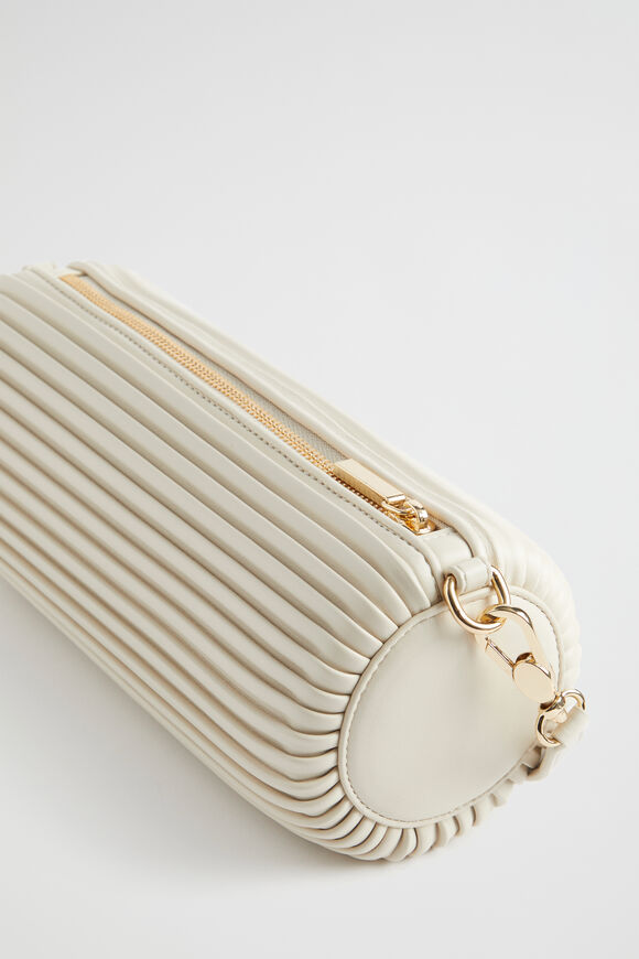 Pleated Shoulder Bag  Stone  hi-res