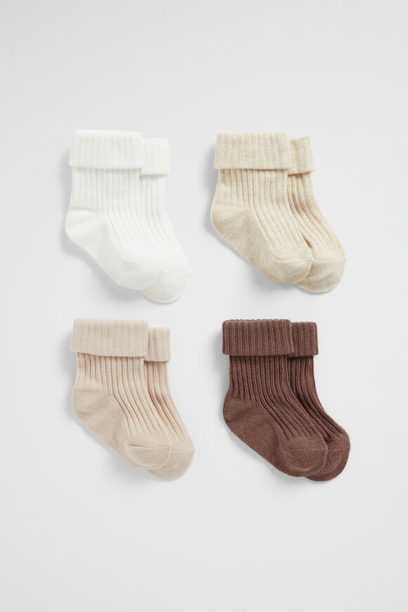 Rib Sock Multipack  Teddy Brown  hi-res