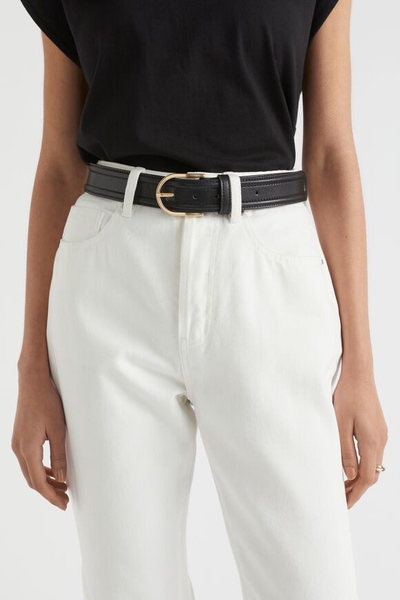 Andrea Leather Hip Belt  Black  hi-res