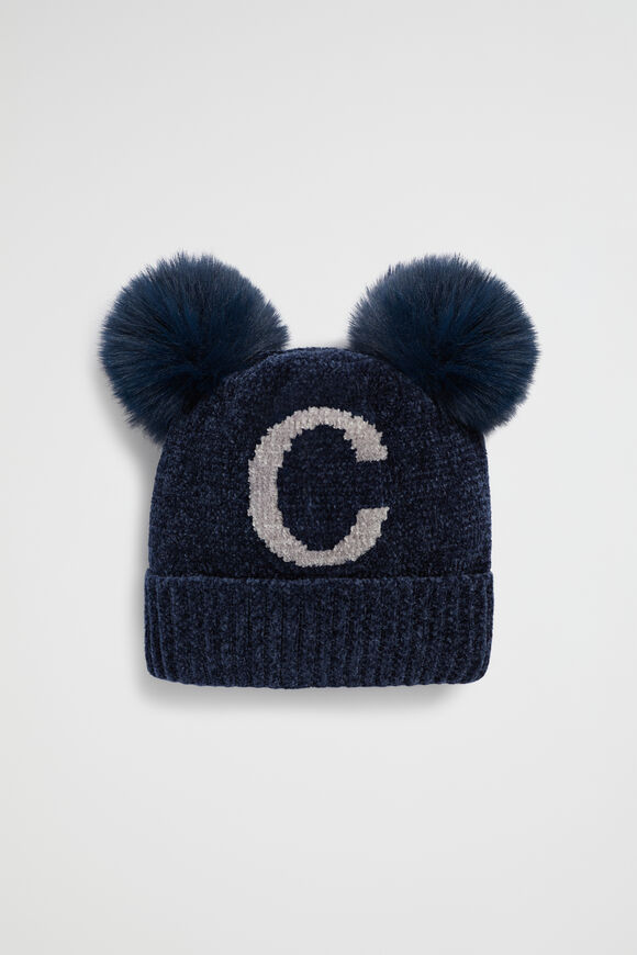 Chenille Initial Beanie  C  hi-res