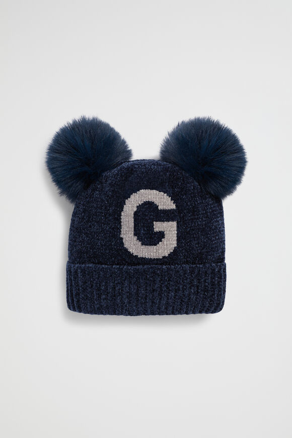 Chenille Initial Beanie  G  hi-res