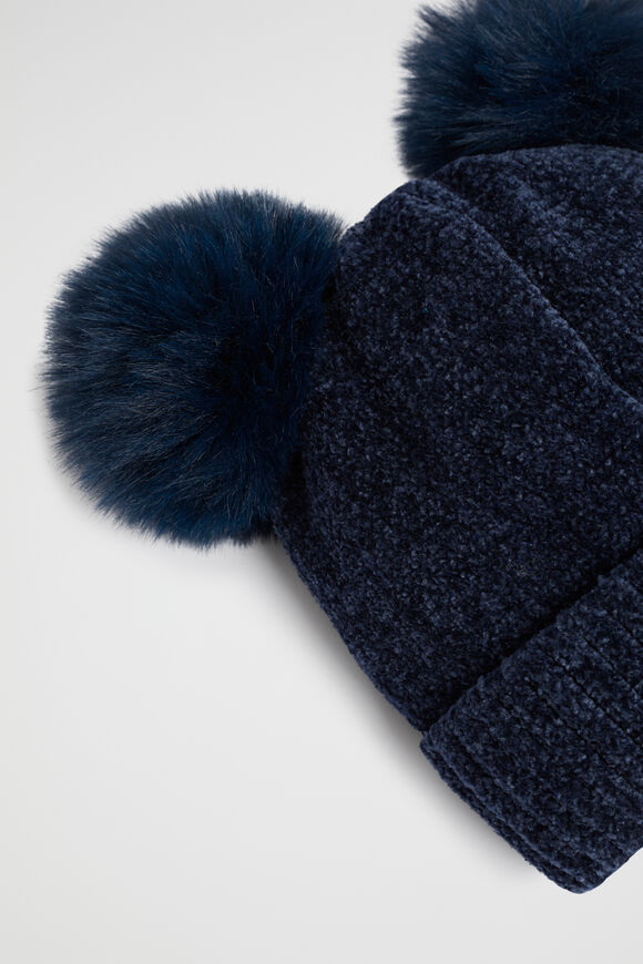 Chenille Initial Beanie  M  hi-res