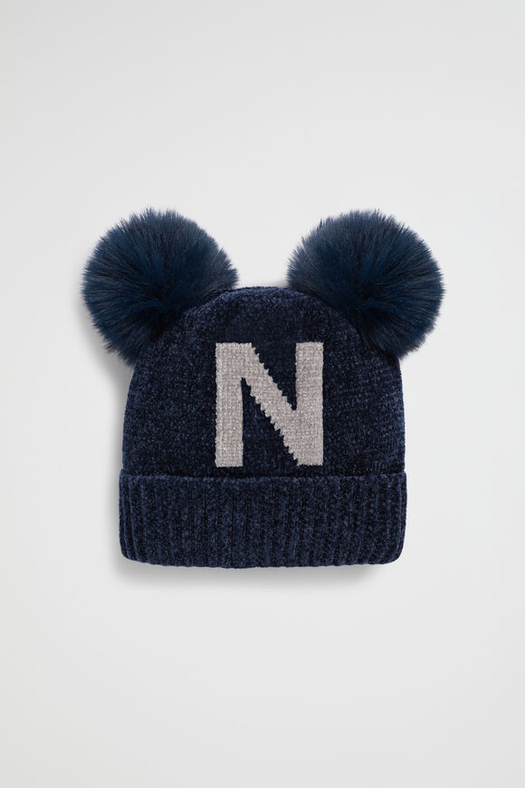 Chenille Initial Beanie  N  hi-res