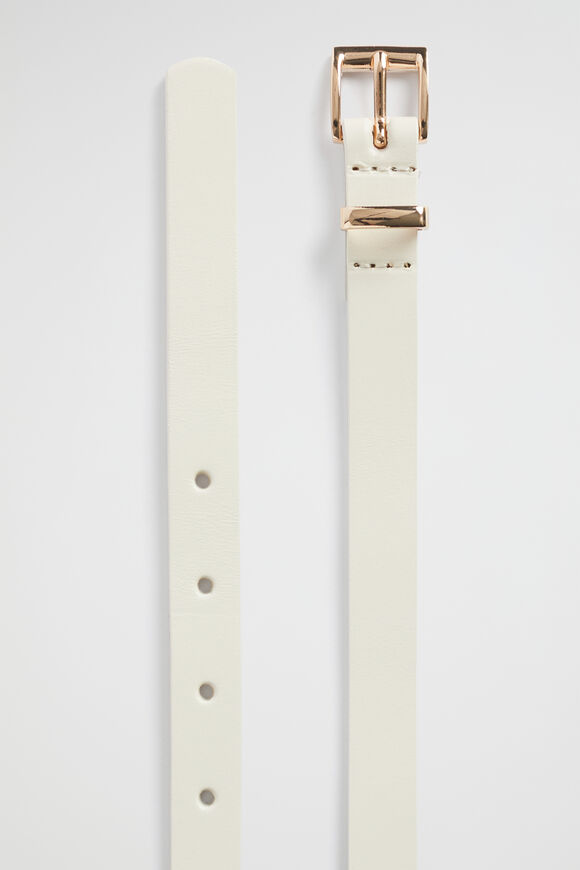 Celeste Narrow Leather Belt  Bone  hi-res