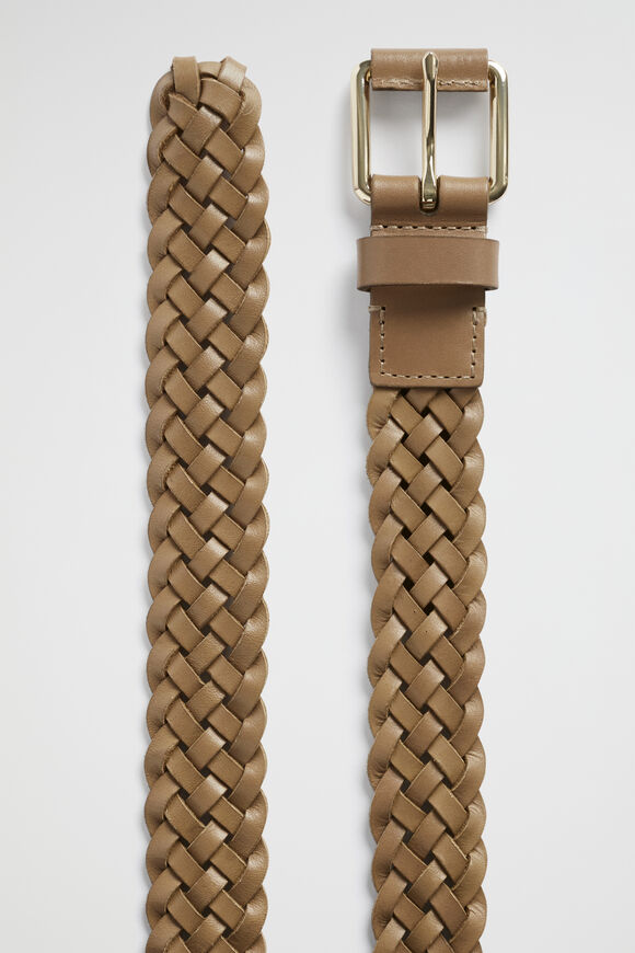 Vanessa Woven Leather Belt  Cashew  hi-res