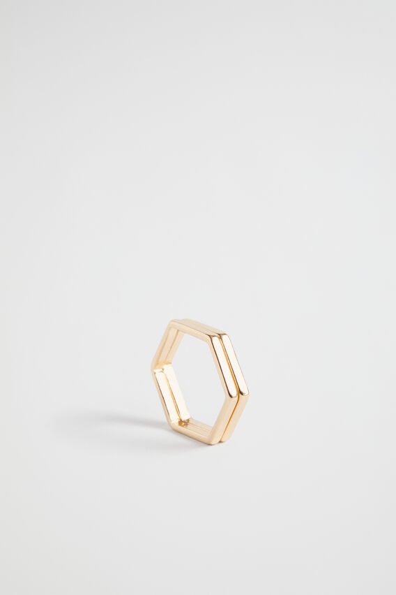 Hexagon Ring Set  Gold  hi-res