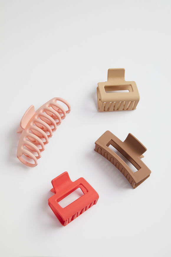 Quad Hair Claw Pack  Tulip Pink  hi-res