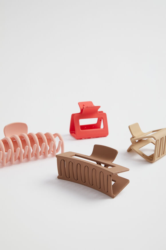 Quad Hair Claw Pack  Tulip Pink  hi-res