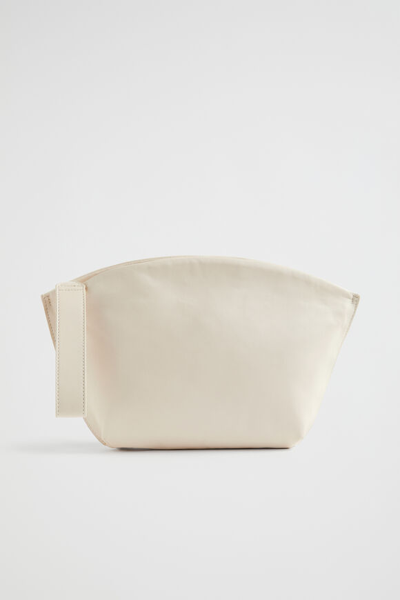 Leather Crescent Clutch  Stone  hi-res