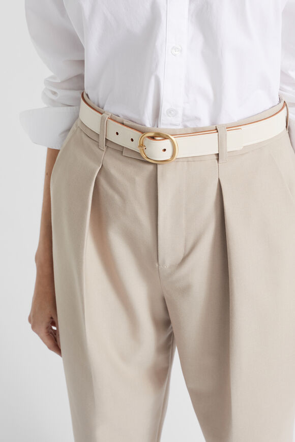 Mimi Leather Belt  Stone  hi-res